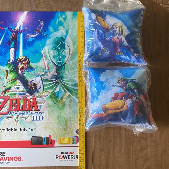 Nintendo The Legend of Zelda Skyward Sword Poster and Decorative Pillow Bundle - Picture 15 of 16